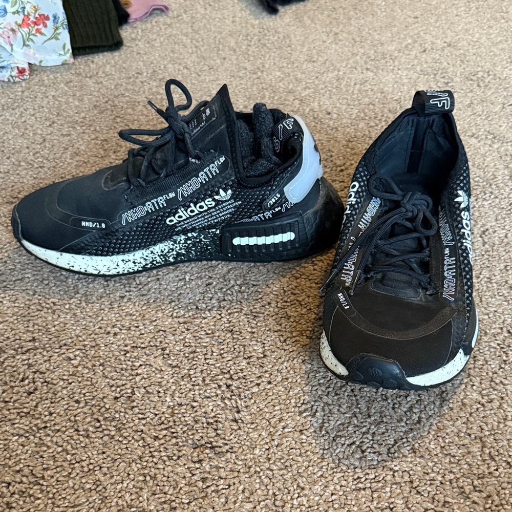 Adidas Black and White Athletic Shoes